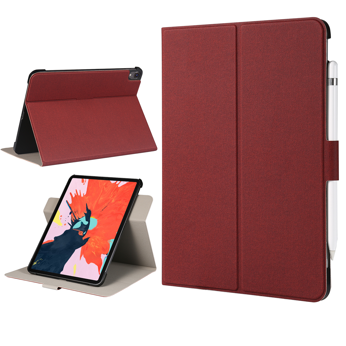 Case Fit for New iPad Pro 11” M4 2024 360 Degree Rotating Premium Leather Folio Stand Cover with Pencil Holder - Auto Wake/Sleep